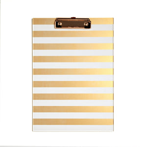 ACRYLIC CLIPBOARD GOLD STRIPES - Stitches and Tweed 