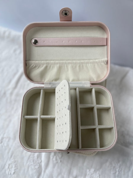 Trixie Jewellery Box Travel Case Organizer - Pearl Pink