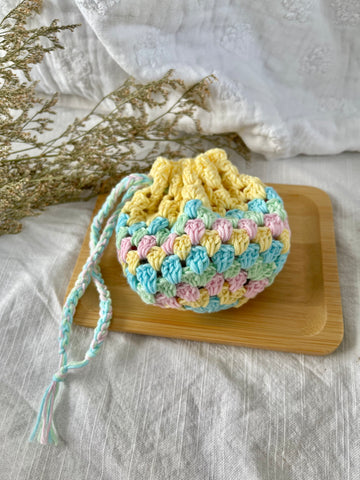Crochet Drawstring Pouch