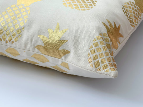 detail gold foil pineapple design cushion cover