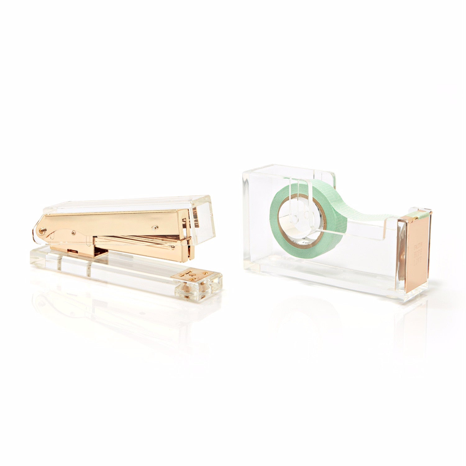 Stapler & Tape dispenser Set - Stitches and Tweed acrylic designer stationery