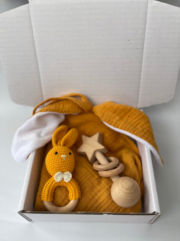 Congrats Baby Boy - Comforter Rattle Gift Set Personalize Rattle