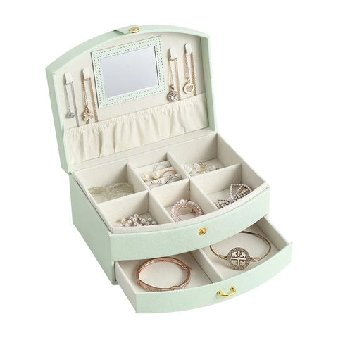 jewellery storage case 2 tier drawer bedside storage organizer accessories skincare