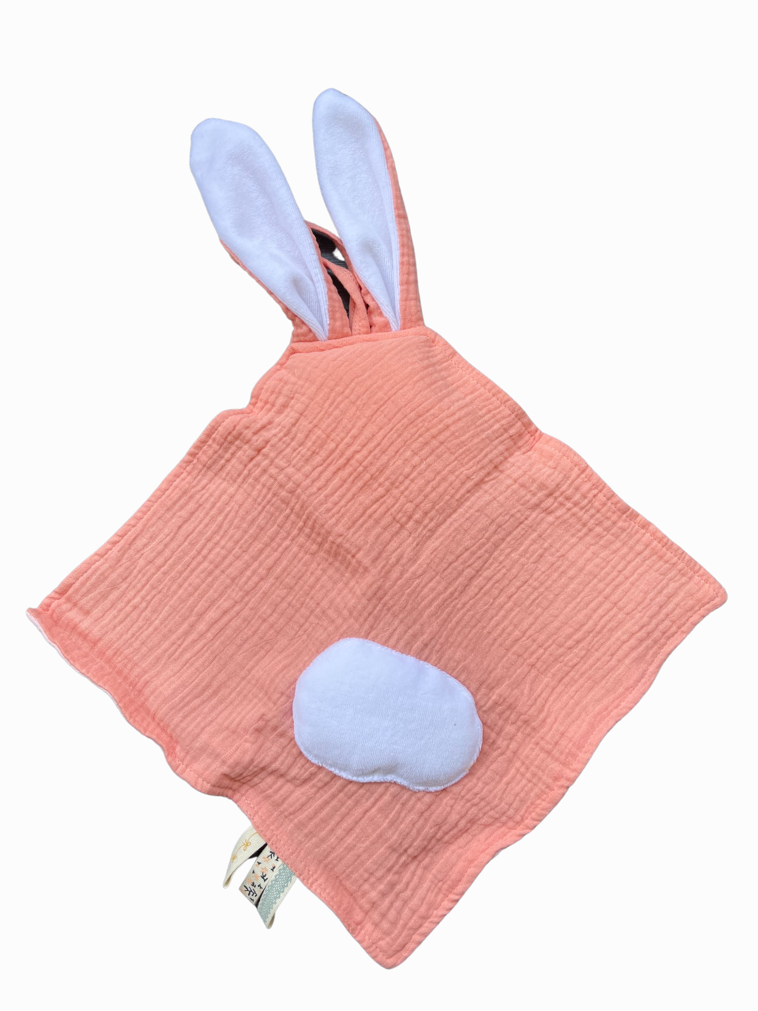 baby bunny comforter towel girl pink two tone reversible