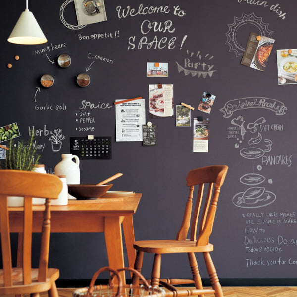 chalkboard wallpaper home nursery office restaurant cafe setup write on wall wallpaper