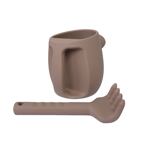 silicone watering can set terra pink beige 