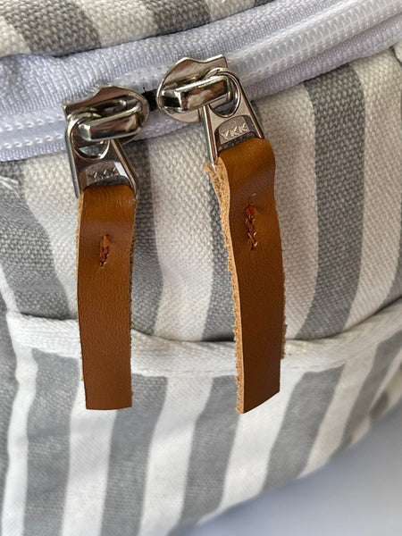 premium canvas bag leather ykk handles zipper