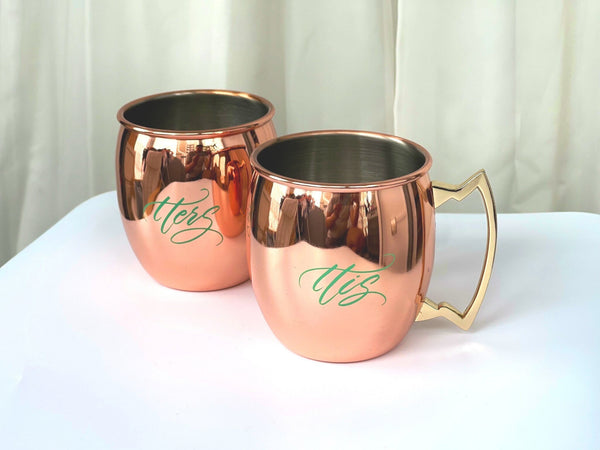His Hers copper moscow mug set